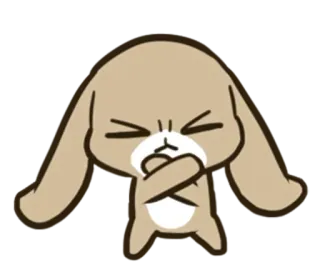 😒 lapin, sticker, dessin animé, animal, mignon, expression, poilu whatsapp sticker