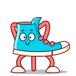 🤪 обувь, кроссовки, мультфильм, антропоморфный, смешной, ходьба whatsapp sticker