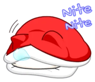 🛌 Nite Nite sleep, night, cartoon, dream, cute, red telegram sticker