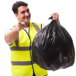 😉 garbage man, trash, waste management, recycling, worker, cleaning telegram sticker
