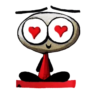 😍 cartoon, heart eyes, love, character, digital art, illustration telegram sticker