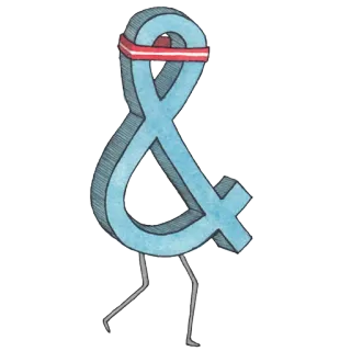 🚵 esperluette, symbole, caractère, dessin animé, marche, jambes whatsapp sticker