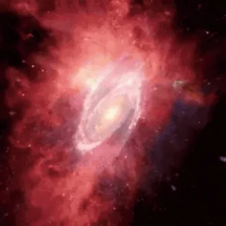 🌌 галактика, космос, астрономия, вселенная, красный, звезды telegram sticker