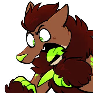 😠 волк, фурри, злость, монстр, существо, мультфильм telegram sticker