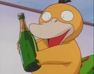 🍾 Psyduck Pokemon Psyduck, Pokémon, Dier, Cartoon, Eend, Fles telegram sticker