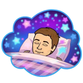😴 giấc ngủ, đêm, giấc mơ, giường, nghỉ ngơi, hoạt hình whatsapp sticker