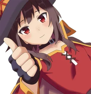 👍 Megumin Konosuba Аниме, Девушка, Милая, Мегумин, Konosuba, Персонаж, Большой палец вверх telegram sticker