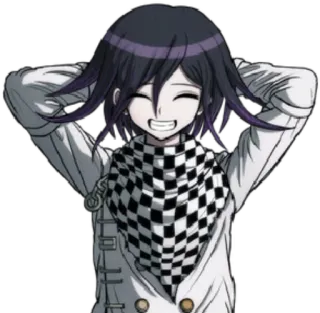 😄 Kokichi Oma Danganronpa V3: Killing Harmony animé, personnage, Kokichi Oma, Danganronpa, souriant, joyeux whatsapp sticker