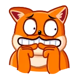😨 fuchs, verlegen, schüchtern, cartoon, orange telegram sticker