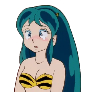 😥 Lum Urusei Yatsura anime, crying, girl, lum, urusei yatsura telegram sticker