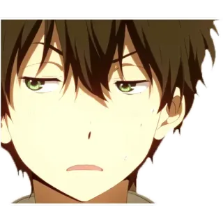 😒 anime, aburrido, cansado, expresión, dibujos animados, personaje telegram sticker