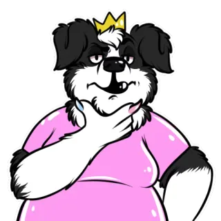 😏 cane, regina, principessa, carino, cartone animato whatsapp sticker