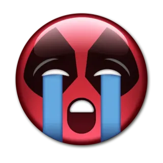 😭 Deadpool sad, crying, emoji, marvel, superhero telegram sticker