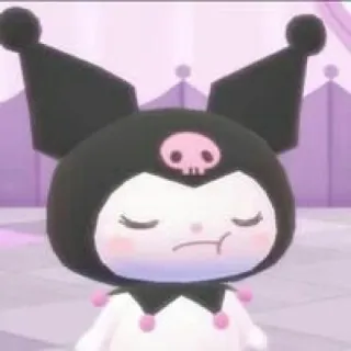 😒 Kuromi Kuromi, Sanrio, desenho animado, personagem, fofo whatsapp sticker
