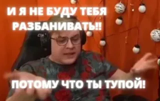 ❗ И Я НЕ БУДУ ТЕБЯ РАЗБАНИВАТЬ!! ПОТОМУ ЧТО ТЫ ТУПОЙ! telegram sticker