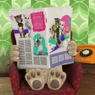 🐶 Katze, Cartoon, Zeitung, Lesen, Tier whatsapp sticker
