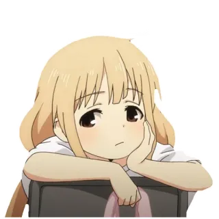 😐 Anime, Garota, Triste, Fofa, Pensativa telegram sticker