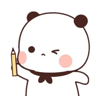 🦋 Panda, Cartoon, Kawaii, Süß, Bär, Bleistift, Zeichnung telegram sticker