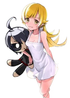 ☺️ Shinobu Oshino Monogatari 애니메이션, 만화, 소녀, 금발, 캐릭터, 오시노 시노부 telegram sticker