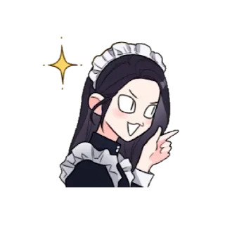 👉 메이드, 애니메이션, 캐릭터, 반짝이 telegram sticker