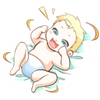 😂 Baby, Cartoon, Niedlich, Lächelnd, Windel, Fröhlich whatsapp sticker