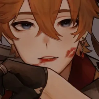 🥵 Tartaglia Genshin Impact Anime, Genshin Impact, Tartaglia, Marcas de besos, Fanart, Personaje whatsapp sticker