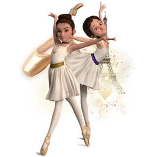 👯 balletto, ballerino, cartoni animati, danza, ragazze, torre eiffel whatsapp sticker