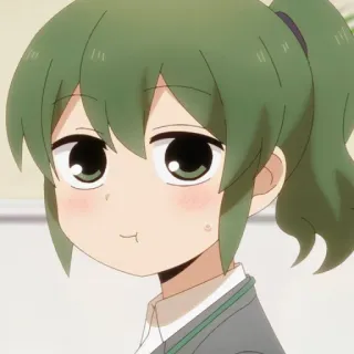 🙁 Anime, Kartun, Gadis, Rambut hijau, Imut, Manga whatsapp sticker