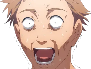 😲 аниме, в шоке, испуганный, лицо, выражение telegram sticker