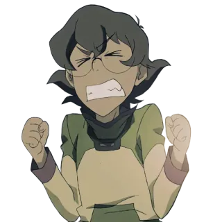 😡 Pidge Gunderson Voltron: Legendary Defender Пидж, Вольтрон, Мультфильм, Злой, Персонаж telegram sticker