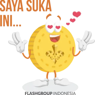 🥰 SAYA SUKA INI.... moneta, amore, cuore, cartone animato, felice, personaggio telegram sticker