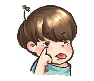😜 Desenho animado, Menino, Fofo, Emocional, Triste, Chorando whatsapp sticker