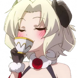 ☕️ anime, cute, tea, drinking, cartoon telegram sticker