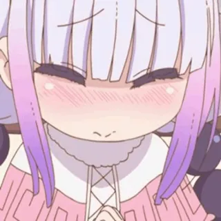🍥 Kanna Miss Kobayashi's Dragon Maid anime, kanna, süß, drache, lila Haare whatsapp sticker