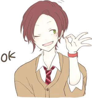 👌 ok Anime, Cartoon, Illustration, Ok, Genehmigung, Gut telegram sticker