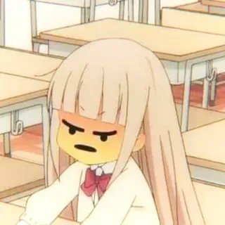 🧊 garota anime, zangada, estudante, desenho animado, cara emoji telegram sticker