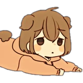 🌨 süß, Anime, kawaii, Bär, Chibi, traurig, liegend telegram sticker