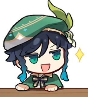 🤙 Venti Genshin Impact Anime, Game, Genshin Impact, Venti, Chibi whatsapp sticker