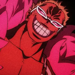 🦩 Donquixote Doflamingo One Piece อนิเมะ, ตัวร้าย, โดฟลามิงโก้, ชั่วร้าย, วันพีซ telegram sticker