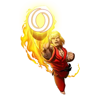 🤗 Ken Masters Street Fighter Ken Masters, Street Fighter, Hadoken, jeu de combat, boule de feu, arts martiaux, jeu vidéo telegram sticker