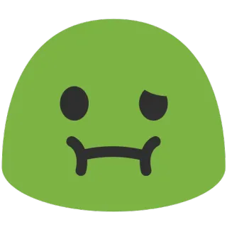 🤢 emoji, green, face, sick, disgusted telegram sticker