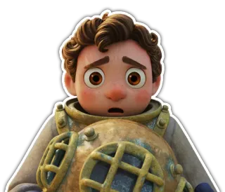 🏊‍♂️ Luca Luca, Disney, Pixar, animiert, Charakter, unterwasser telegram sticker
