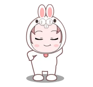 😏 Hase, Kaninchen, Kostüm, süß, Cartoon, Tier telegram sticker
