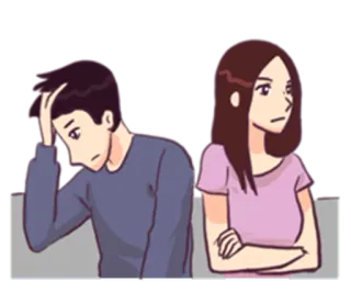 😓 разочарование, конфликт, отношения, мультфильм, разногласие, расстроен telegram sticker
