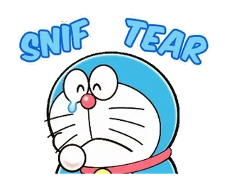 💬 Doraemon SNIF TEAR 도라에몽, 애니메이션, 만화, 울음, 슬픈, 눈물 telegram sticker