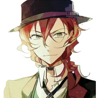 😊 Chuuya Nakahara Bungou Stray Dogs Anime, Charakter, Hut, Bungo Stray Dogs, Chuya Nakahara telegram sticker