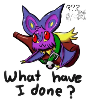 🚀 What have I done? летучая мышь, мультфильм, вопрос, смущенный, фэнтези, животное telegram sticker