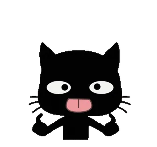 😛 gato, grosero, dedo medio, sticker, gato negro whatsapp sticker