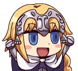 ✊ Jeanne d'Arc Anime, Chibi, Fate, Apocrypha, Schattig telegram sticker