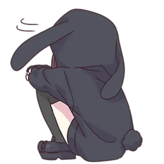 😣 Anime, Hase, Hoodie, Süß, Mädchen, Cartoon whatsapp sticker